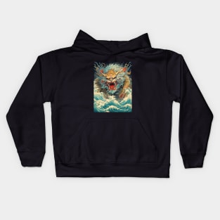 Japanese water dragon Kids Hoodie